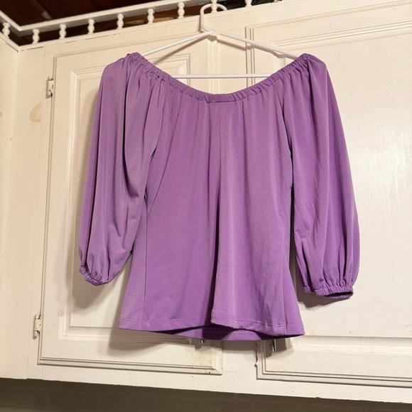 - Chic Nation | Spring Purple Smock Boho Top 3/4 sleeves - Picture 5 of 8
